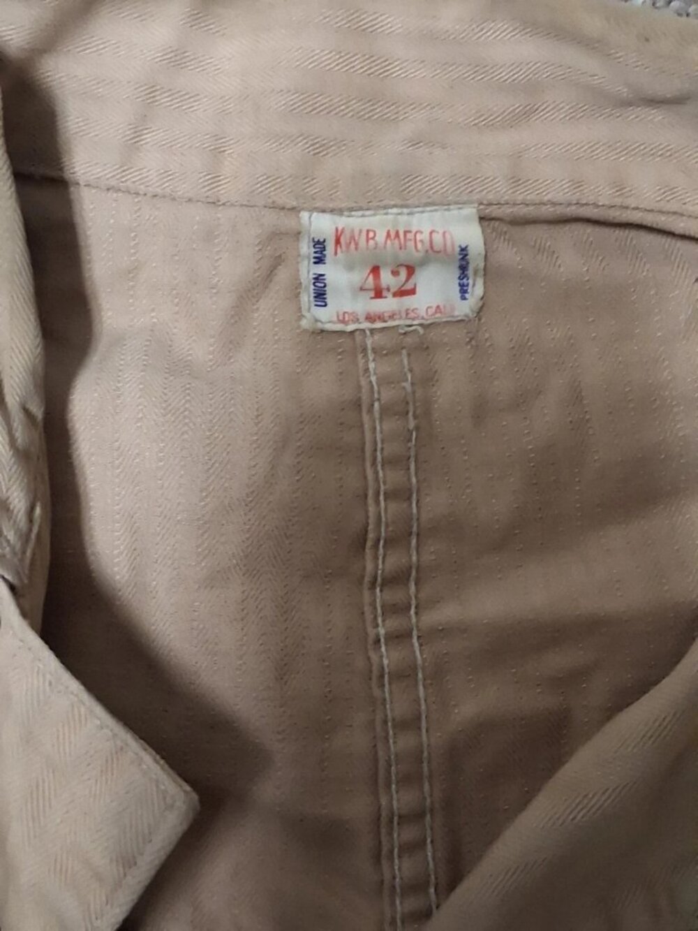 Vintage KWB Mfg Union-Made Twill Mechanic Coveralls Size 42 Workwear